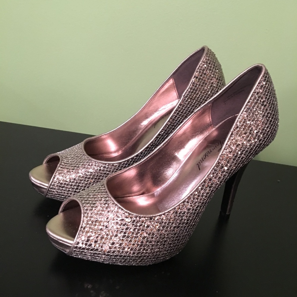 Glitter platform heels